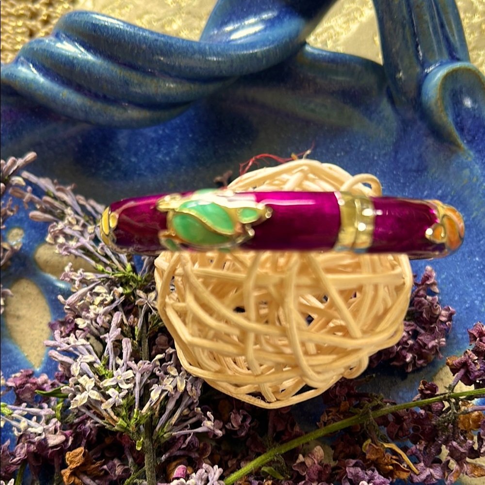 Vibrant Purple Turtle Enamel Bangle